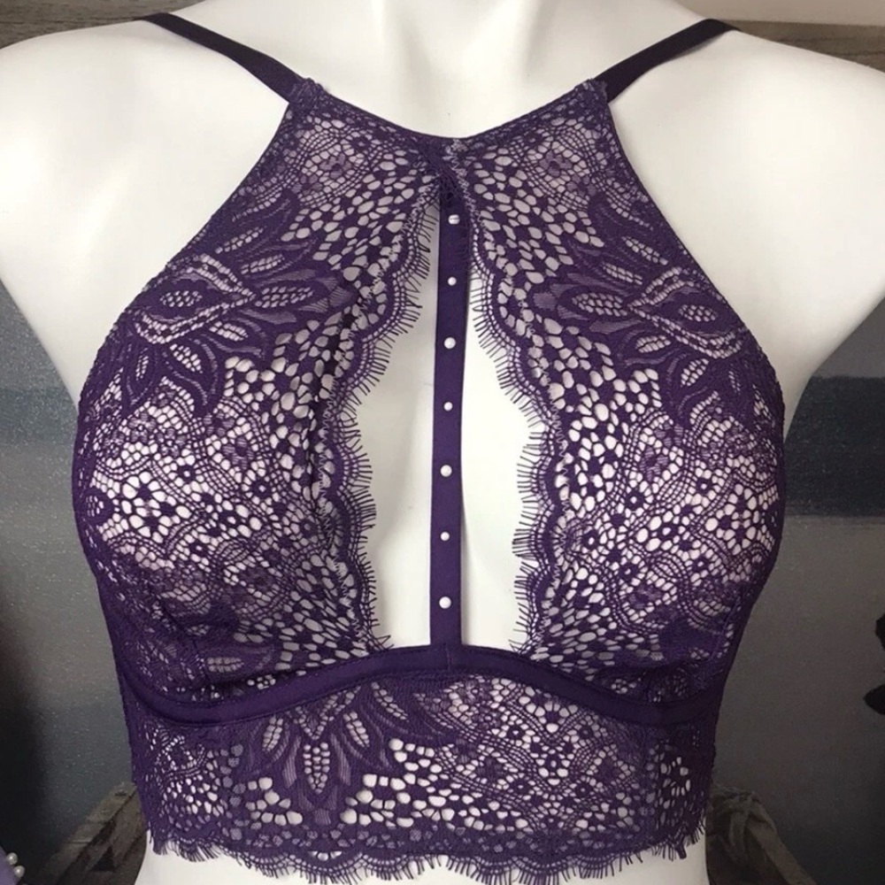 ✨ Victoria’s Secret ✨ NWT Very Sexy Purple Lace Unlined Plunge Bra Size 34D